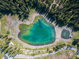 Carezza lake in Dolomitesn or Lago di Carezza
