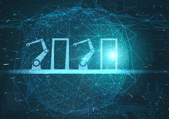 new year 2020 with the use of artificial intelligence and robotics in Hinduria as a means of implementing the business model and the growth of economic efficiency