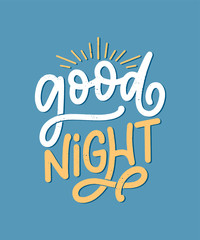 Lettering Slogan about sleep and good night. Vector illustration design for graphic, prints, poster, card, sticker and other creative uses