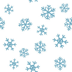 Snowflakes seamless patter. Christmas and winter snow texture background.