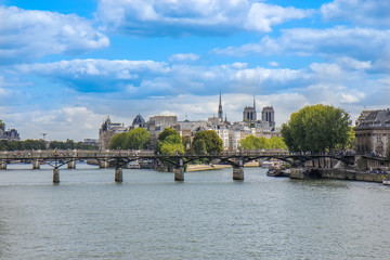 Fototapeta na wymiar View on the Paris from the river Seine
