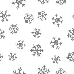 Snowflakes seamless patter. Christmas and winter snow texture background.
