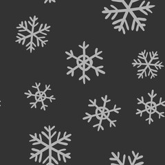 Snowflakes seamless patter. Christmas and winter snow texture background.