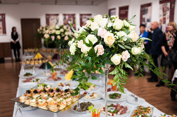 Buffet table for celebration with different dishes
