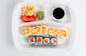 Japanese food. Sushi rolls set