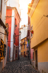 Fototapeta na wymiar Beautiful old cozy street in Lisbon, Portugal