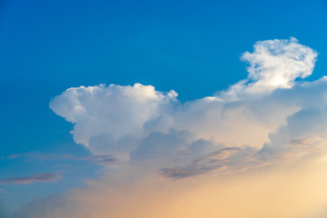 Blue sky and beautiful white clouds in the summer day.