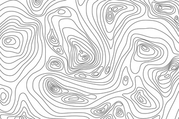 Wavy topography relief. Outline cartography landscape. Map Modern poster design. Vector illustration