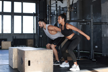 Young fit couple are in a good shape.