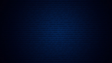 Dark Blue Binary Code Background