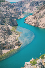 Fototapeta premium The river at the bottom of the picturesque canyon.