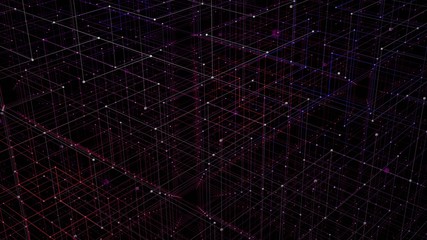 3d grid dark purple and blue lighting on dark background , concept for cyber space, digital big data. 3d render.