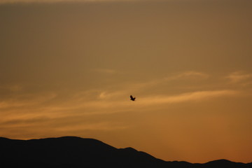 Vivid sunset-sunrise skies over the Mediterranean island of Crete
