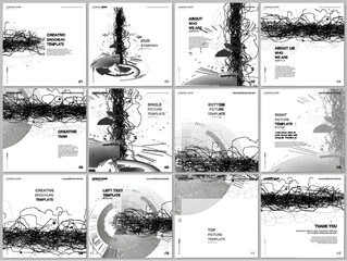 Brochure layout of square format covers design templates for square flyer leaflet, brochure design, report, magazine cover. Digital technology concept. Futuristic background for future concept.