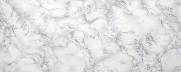 Fotobehang Marmer Marmeren achtergrond. Witte steen textuur met grijze schaduw. Panoramisch formaat.