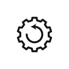 Recovery gear line icon. Backup data sign. Restore information symbol. Quality design element. Vector illustration