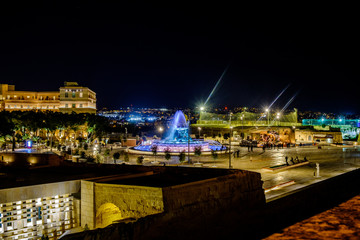 Triton Fountain at night