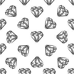 Diamond Icon, Diamond Cut Seamless Pattern