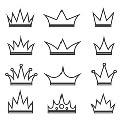 Set of vector Crown icons.