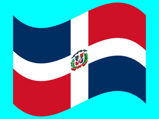 Wave Flag Dominican Republic Vector