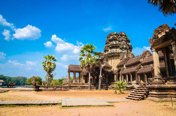 Naklejka premium Gate of ancient temple complex Angkor Wat, Siem Reap, Cambodia.