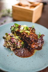 Pork rib in hoisin BBQ marinade