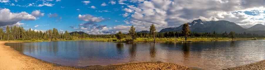 Lake Tahoe in famous California mountains National Park Sierra Nevada