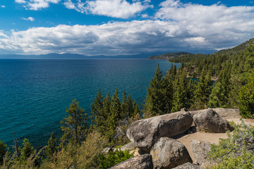 Lake Tahoe in famous California mountains National Park Sierra Nevada