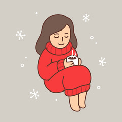 Cozy winter girl