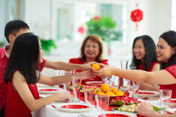 Chinese New Year family celebration.