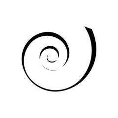 Simple black vector spiral, isolated illustration. Geometric element, icon. Logo design