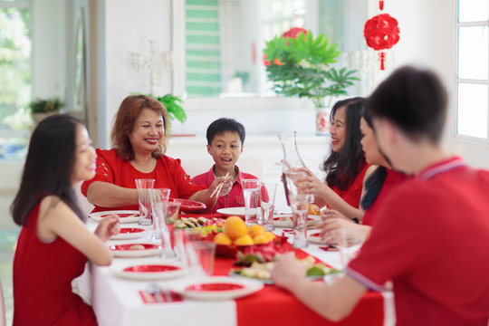 Chinese New Year family celebration.