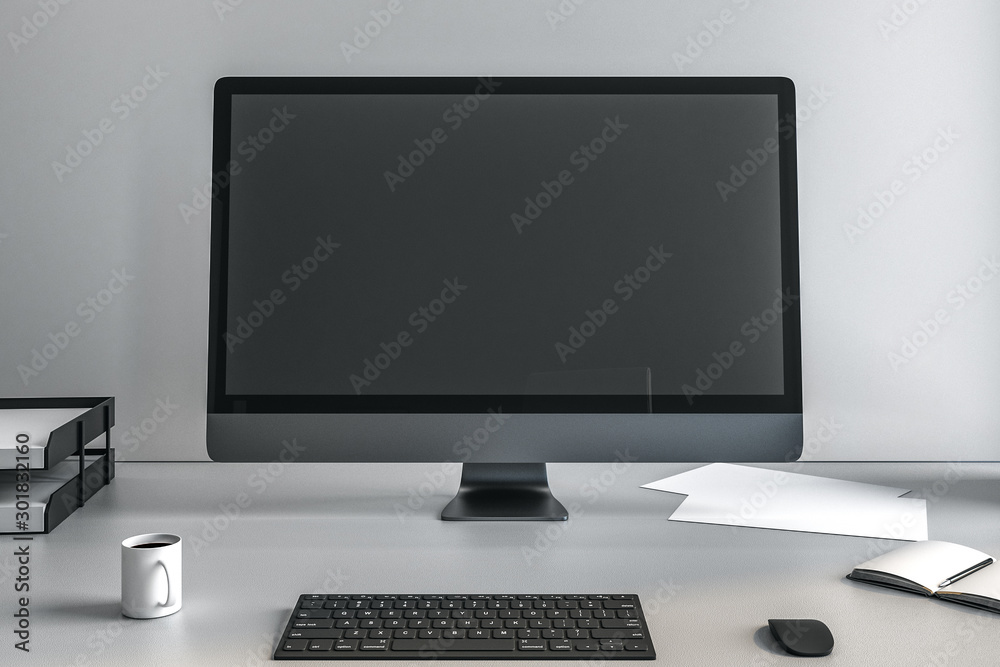 Poster screen of computer monitor