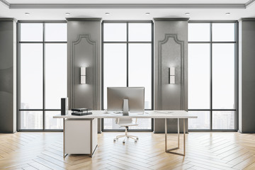 white coworking office interior