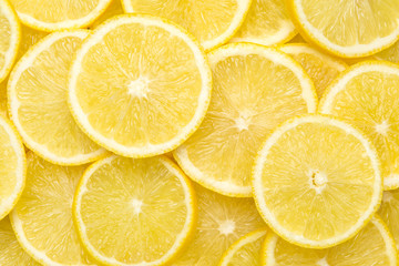 Fresh lemon slices pattern backgrond, close up - Powered by Adobe