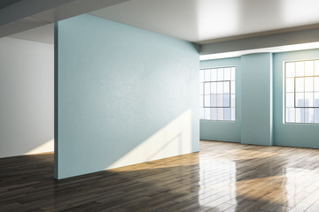 Contemporary concrete gallery interior