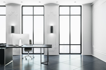 Contemporary white coworking office