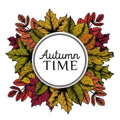 Hand drawn wreath with maple leaves.  Autumn design. Red forest berries. For design textiles, fabric, packaging, paper, surface decoration, background.
