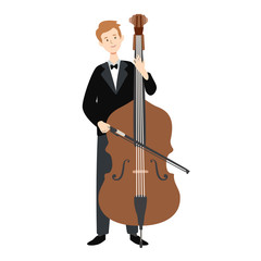 Illustration of isolated musician on white background