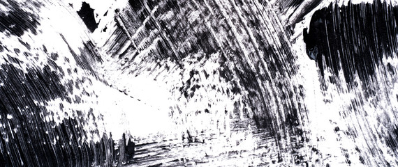 Black mascara smears on white background. Black strokes and texture mascara or acrylic on a white background. The layout for makeup.