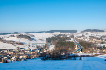 Naklejka premium Eisenbahn Viadukt Brücke - Markersbach Schwarzenberg Erzgebirge Sachsen 