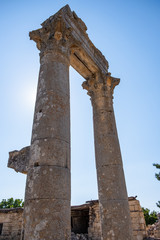 With blue sky,Marble columns of Temple of Tyche, goddess of fortune, Roman, late first century AD,...