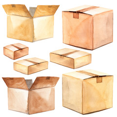 Watercolor moving carton boxes for transportation of furniture