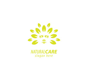 Natural care face design logo