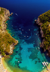Fototapeta na wymiar Beautiful lagoon beach in Greece, Corfu