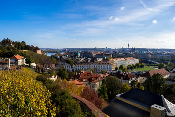 Fototapeta na wymiar Panorama View From Hradcany Castle Over The City Prague In The Czech Republic
