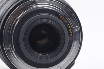 Camera lens on a white isolated background