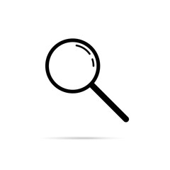 Research vector illustration. Search glass find icon.