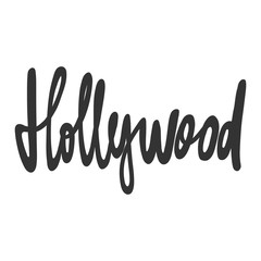 Hollywood. Sticker for social media content. Vector hand drawn illustration design. 