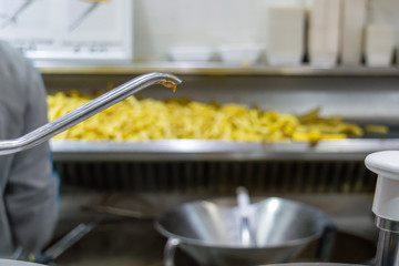 Street food - french fries in Brussels, Belgium on January 1, 2019. 